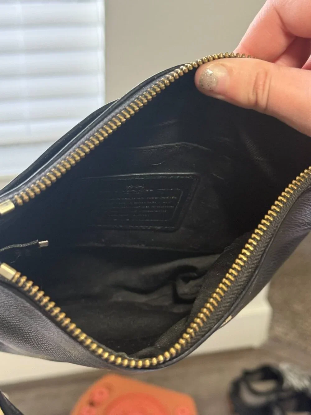 COACH Black Crossgrain Leather North South Crossbody Bag - F36063